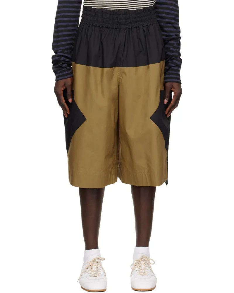 SC103 SSENSE Exclusive Black & Brown Champion Shorts Oblique