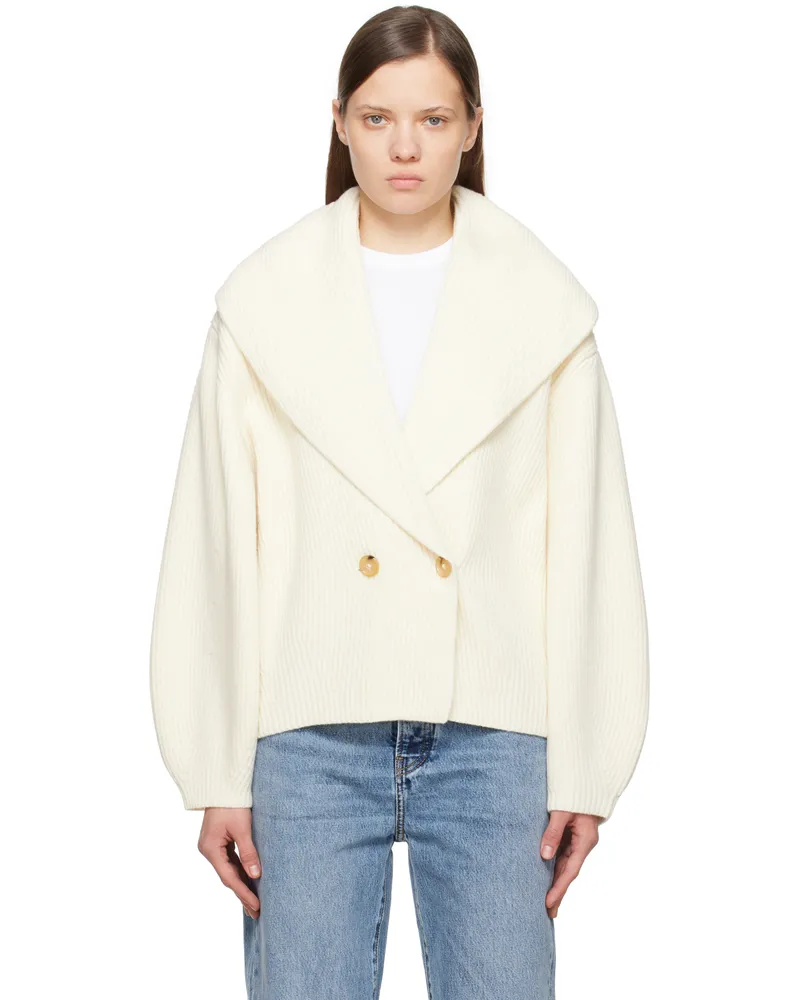 Totême Off-White Shawl-Lapel Cardigan Milk