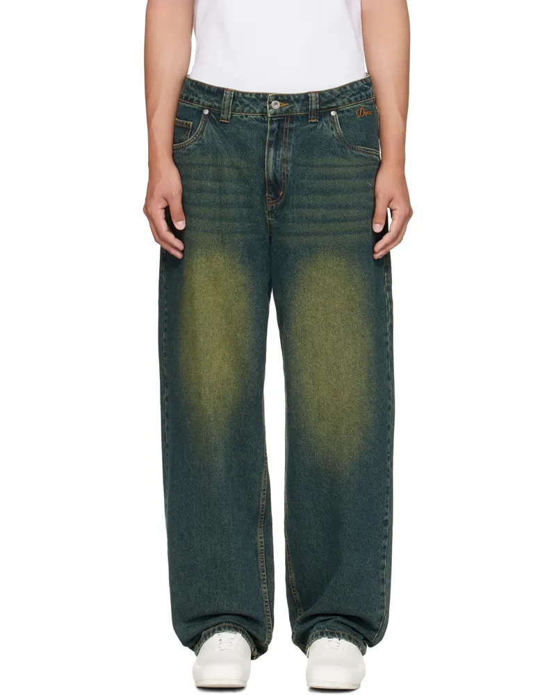 Dime Navy Baggy Jeans Sandblasted
