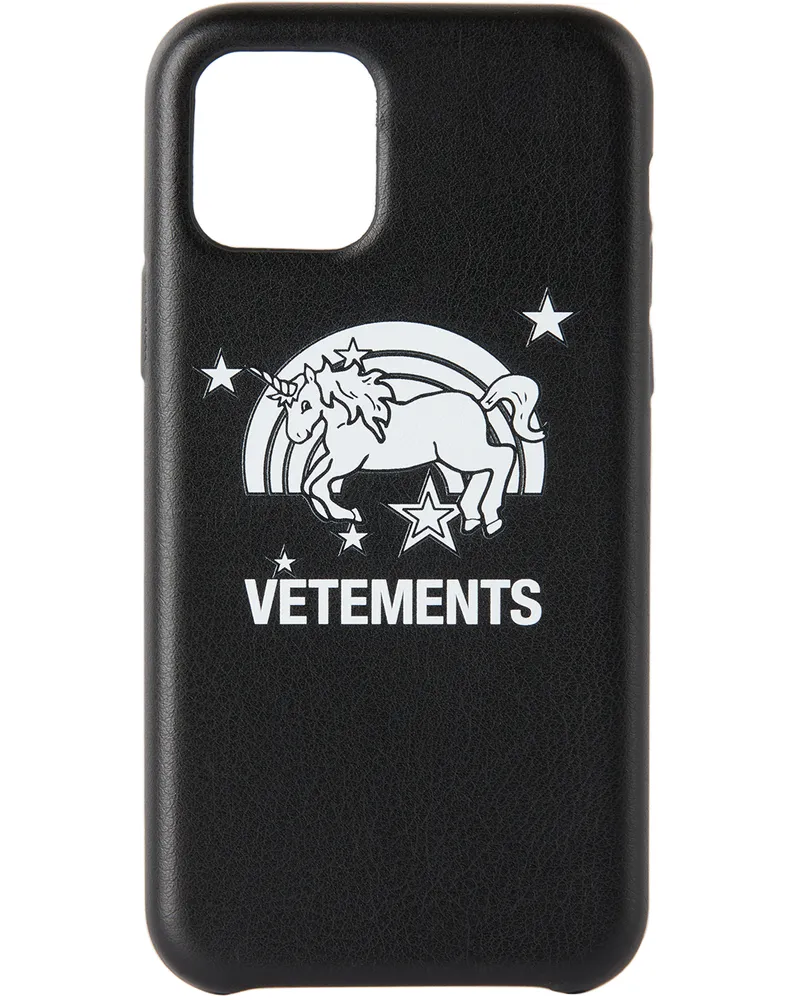 VETEMENTS Black Unicorn iPhone 11 Pro Case Black