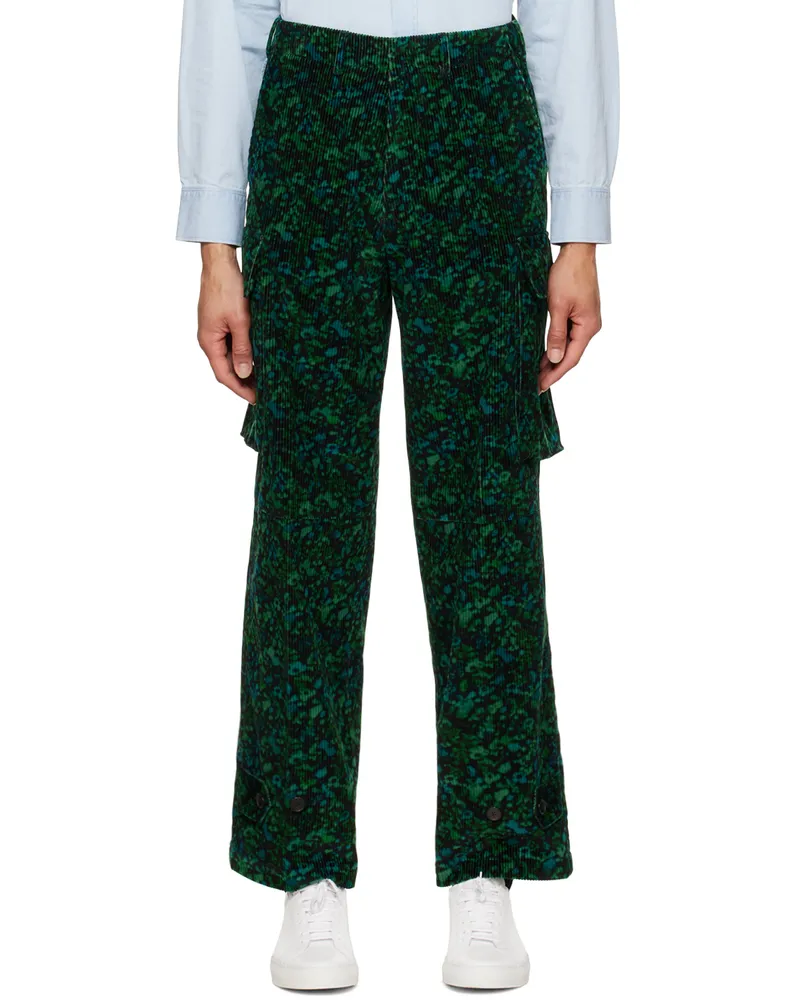 Paul Smith Green Twilight Floral Cargo Pants 33