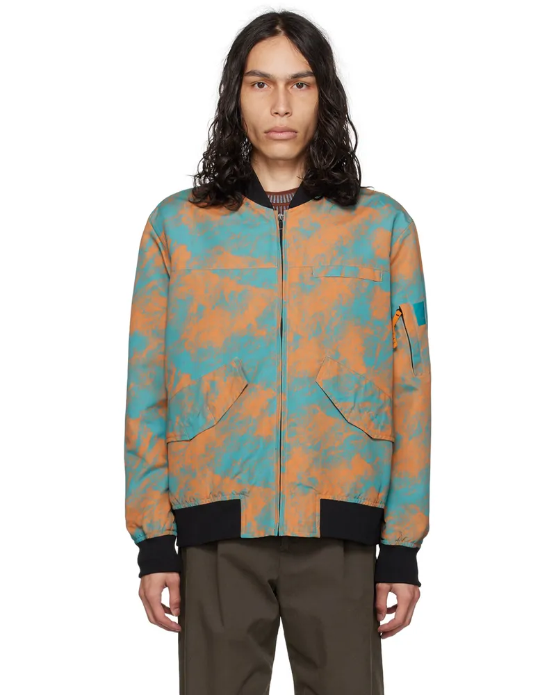 Paul Smith Blue & Orange Graphic Bomber Jacket 16
