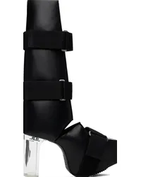 Rick Owens Black Open Splint Kiss Boots Black