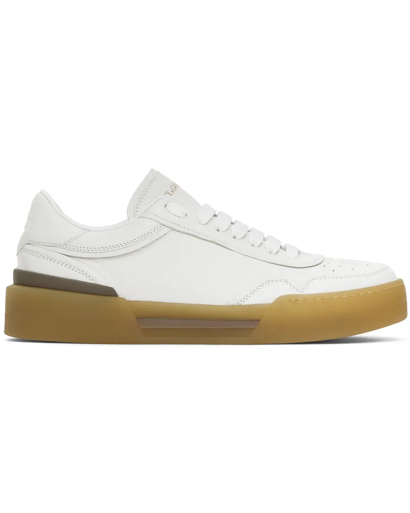 Dolce & Gabbana White Calfskin New Roma Sneakers 8b908