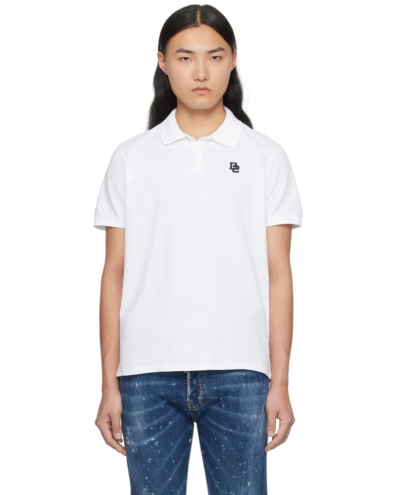 Dsquared2 White Tennis Fit Polo 100