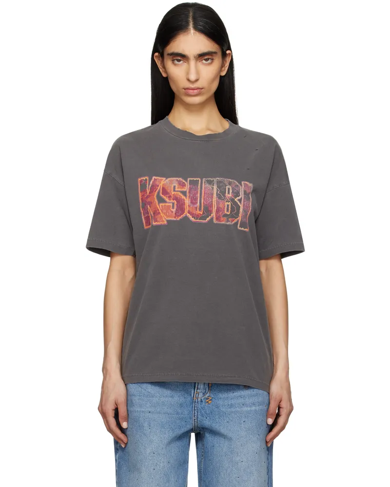 ksubi Gray Kickstart Oh G Short Sleeve T-shirt Charcoal