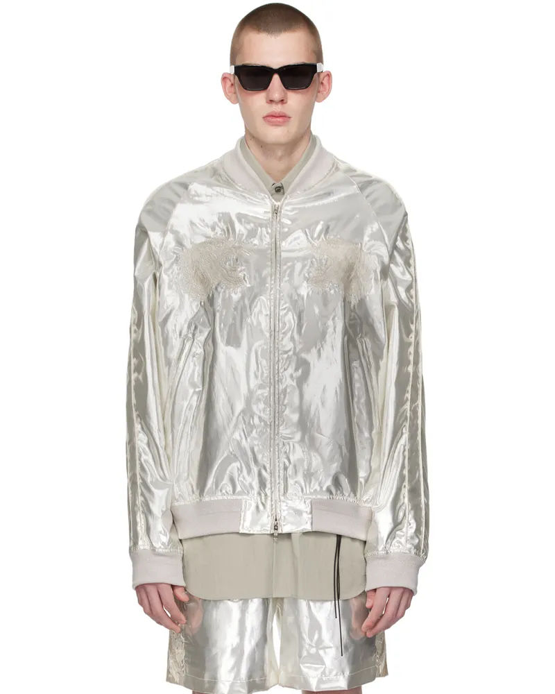 Doublet Silver Souvenir Bomber Jacket Silver
