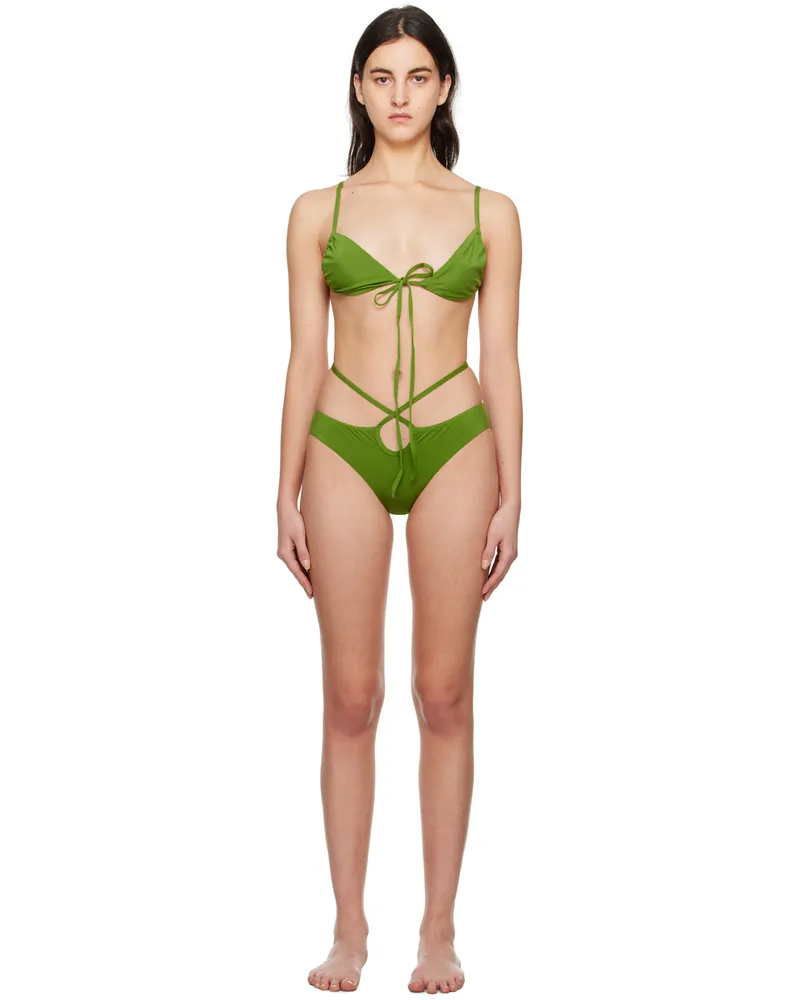 Christopher Esber Green Solis & Looped Tie Bikini Vert