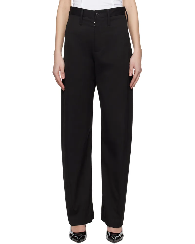 Maison Margiela Black Light Cotton Gabardine Trousers 900