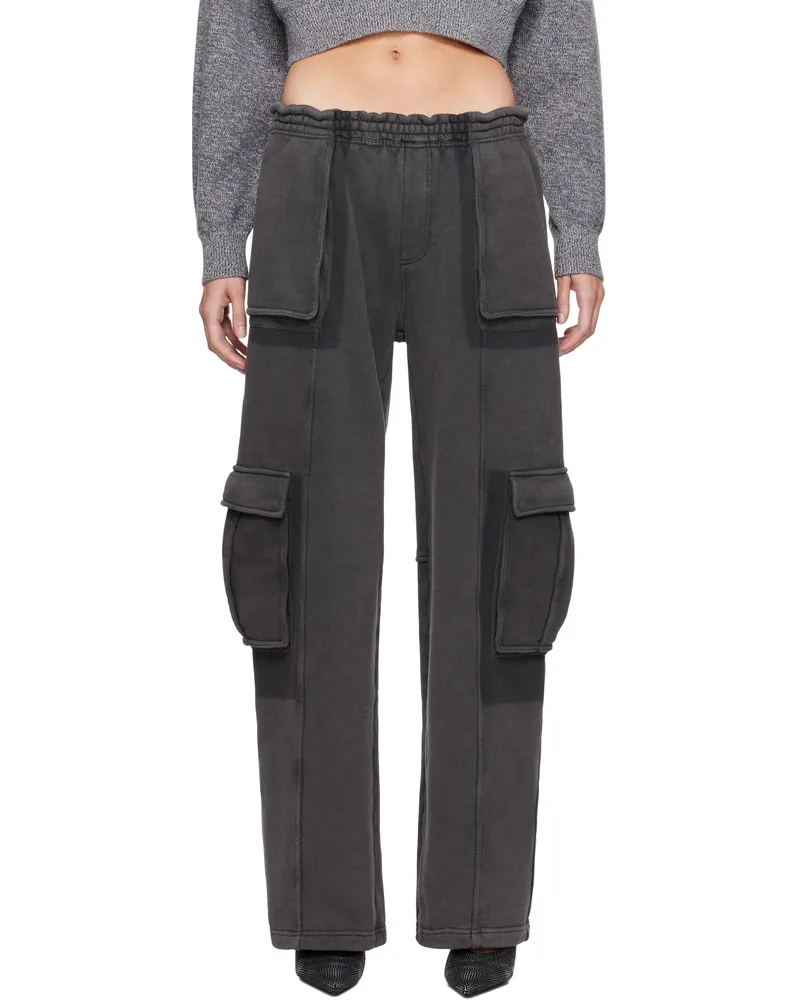 Alexander Wang Gray Oversized Cargo Sweatpants 062a