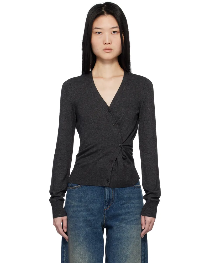 Isabel Marant Gray Carline Cardigan Anthracite