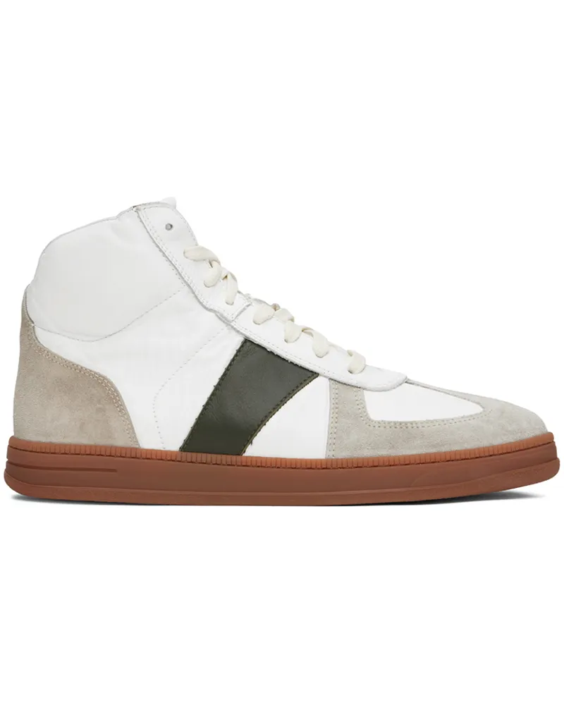 RHUDE White & Gray Paneled Sneakers 0598