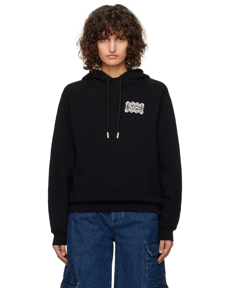 OFF-WHITE Black Lace Label Reg Hoodie Black
