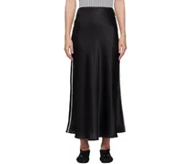 Black Bias-Cut Midi Skirt