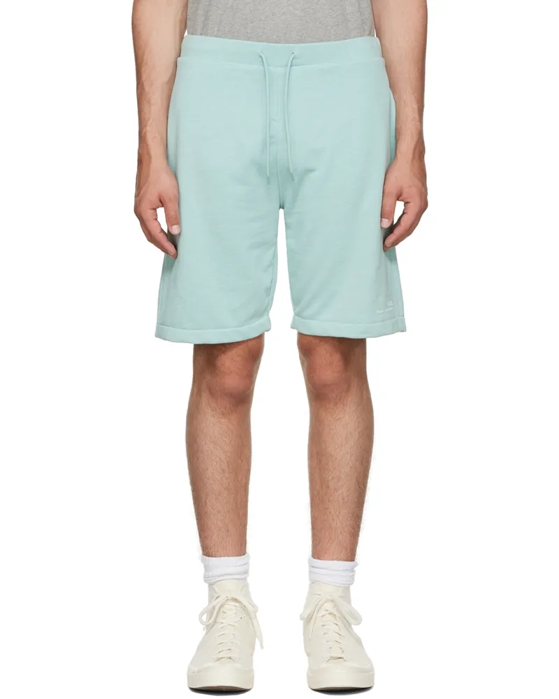 A.P.C. Blue Cotton Shorts Turquoise