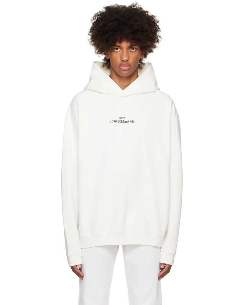Maison Margiela White Embroidered Hoodie 961