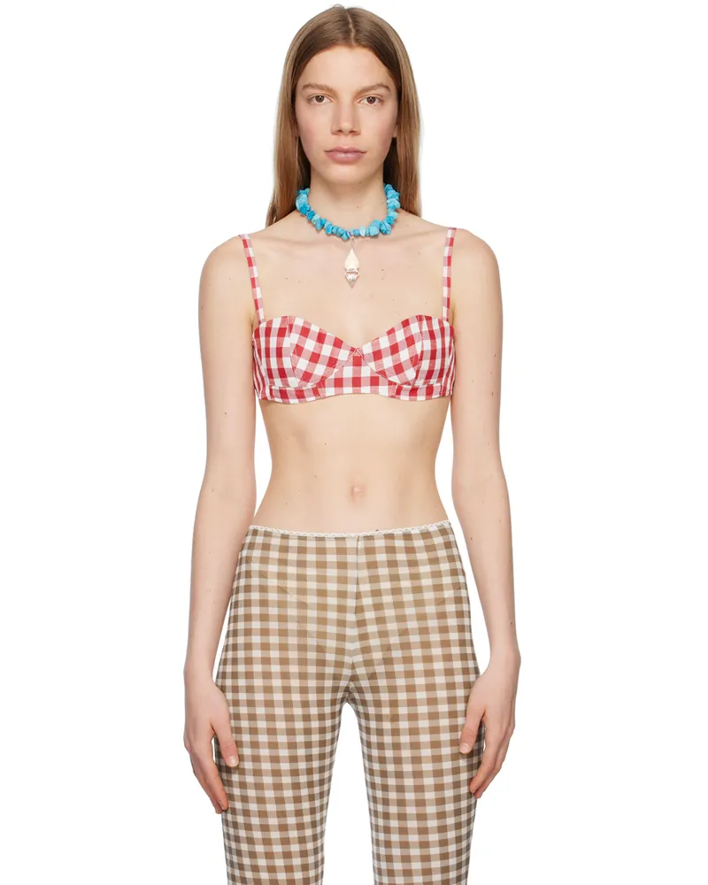 Acne Studios Red Sweetheart Bra Cardinal