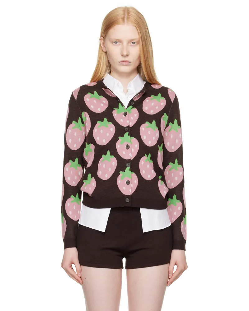Sandy Liang Brown Eddie Cardigan Brown
