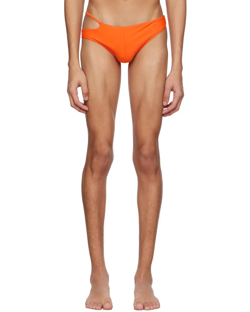 Marshall Columbia Orange Cutout Swim Briefs Orange