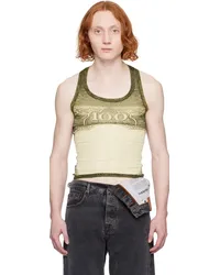 Jean Paul Gaultier Green & Off-White Sheer Tank Top 400300156-green