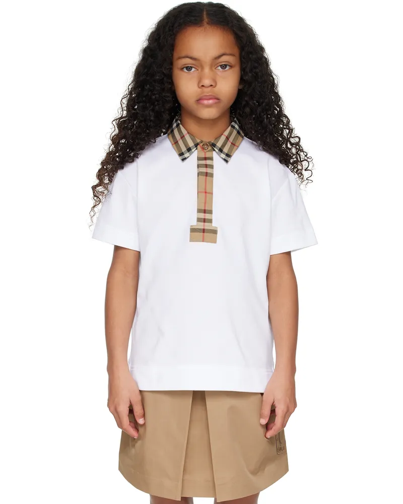 Burberry Kids White Vintage Check Polo White