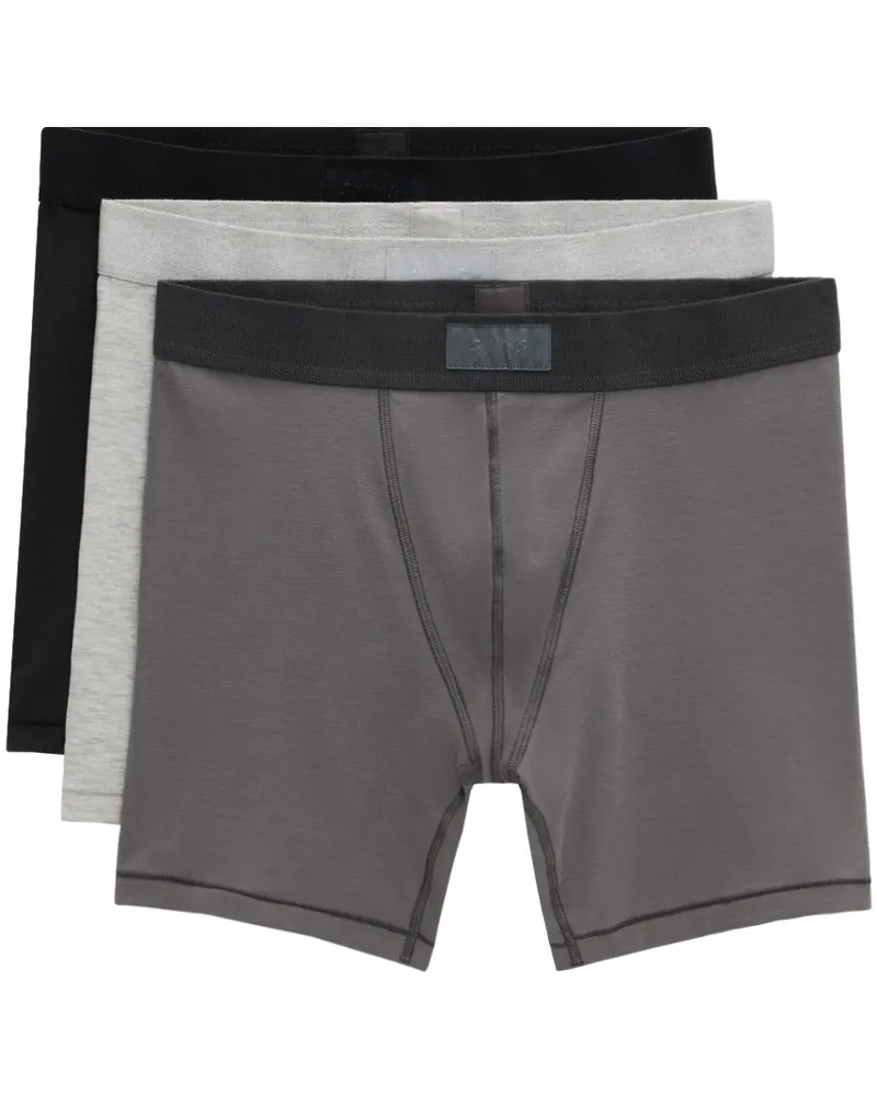SKIMS Three-Pack Multicolor SKIMS Cotton 5 Boxer Briefs Heather
