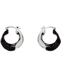 Jil Sander Brown & Silver Hoop Earrings Brown