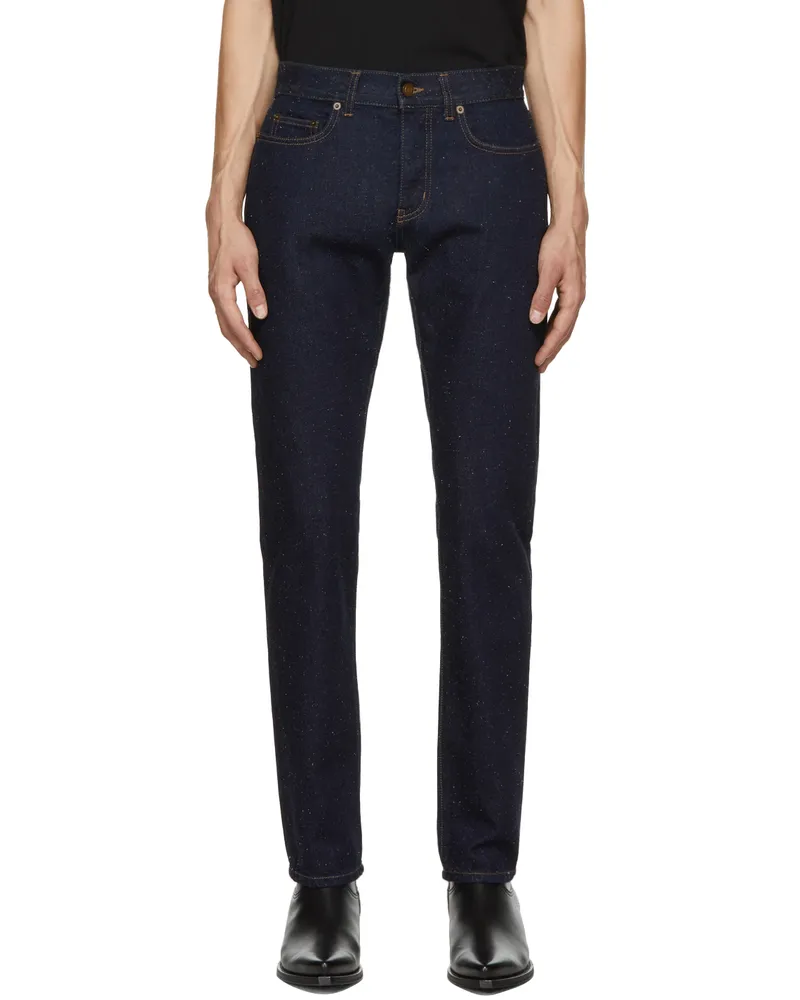 Saint Laurent Blue Speckled Etienne Jeans 4967