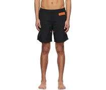 Black Polyester Swim Shorts