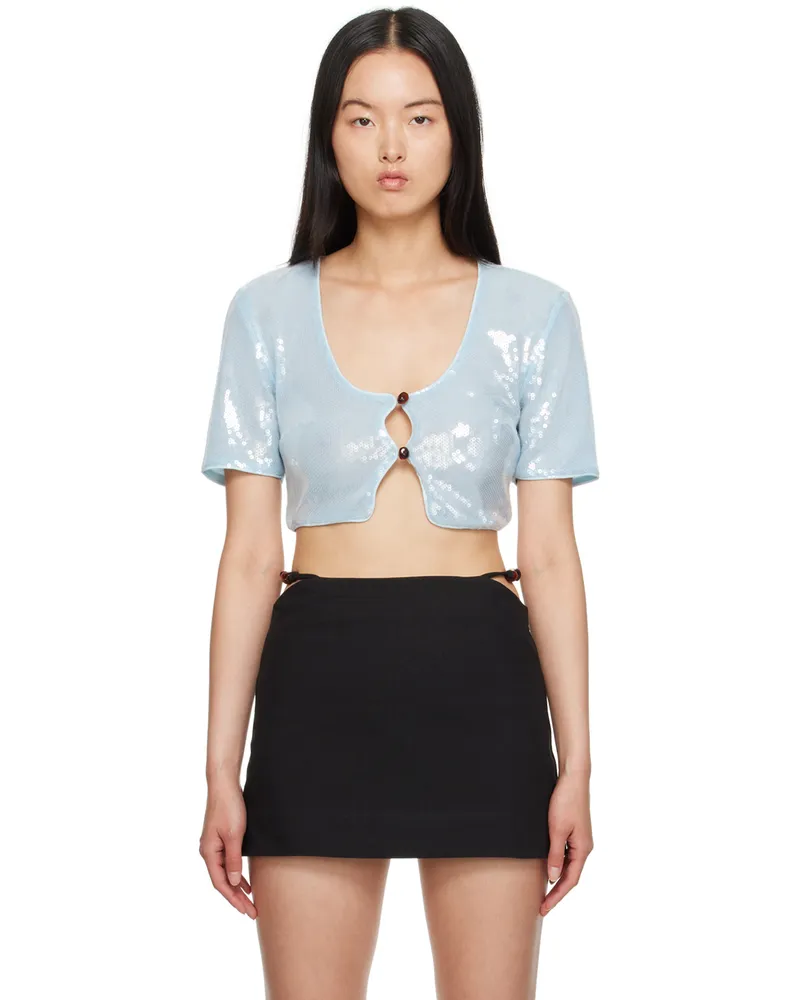 Ganni Blue Sequins Blouse 495
