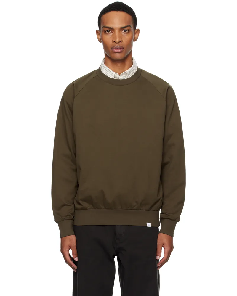 Norse Projects Brown Marten Relaxed Raglan Light Sweatshirt Chestnut2033