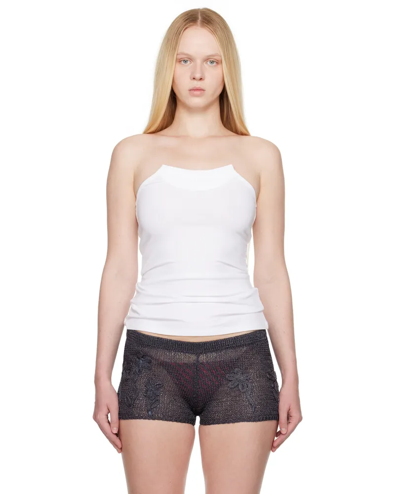 Paloma Wool White Folded Crew Top 0
