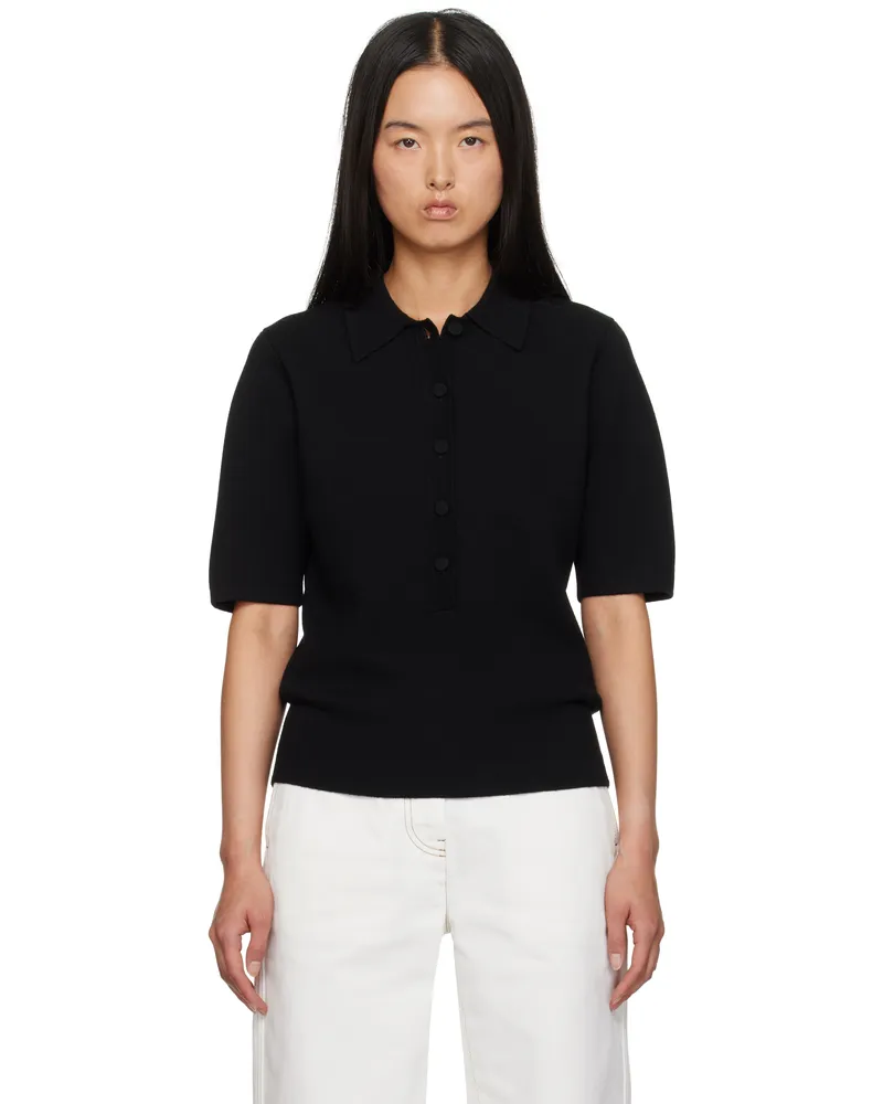 Dries van Noten Black Merino Wool Polo 900