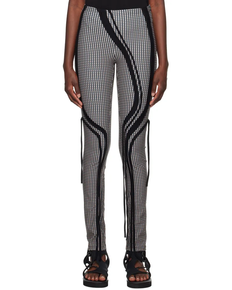 OTTOLINGER Green & Pink Strappy Leggings Plaid