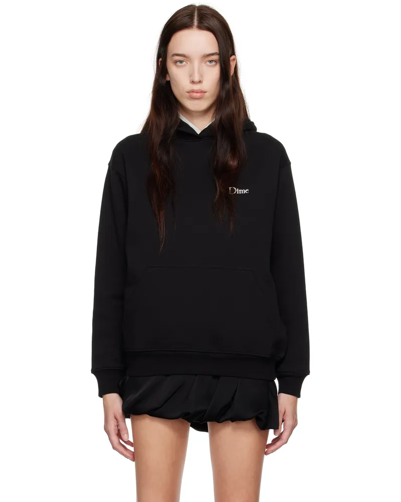 Dime Black Classic Small Logo Hoodie Black