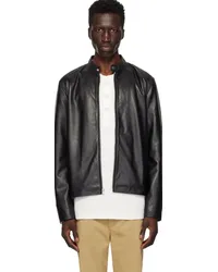 Rag & Bone Black Archive Café Racer Leather Jacket Black