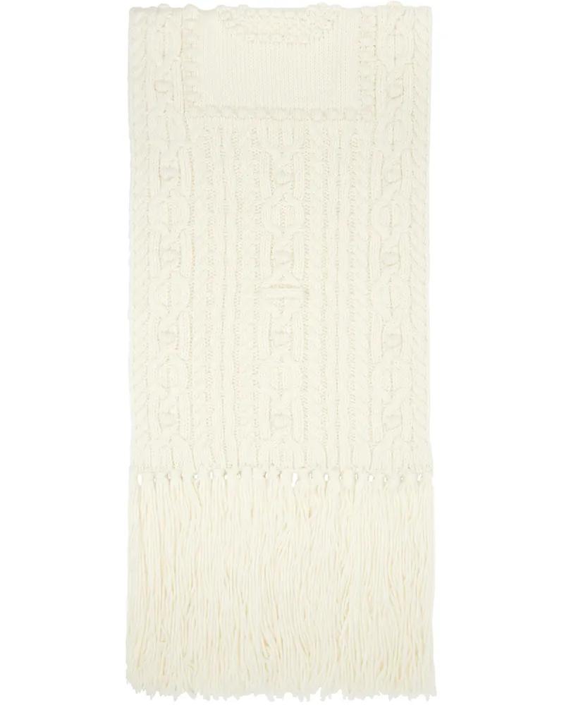 Jean Paul Gaultier Off-White Knitted Je T'aime Scarf 64-cream
