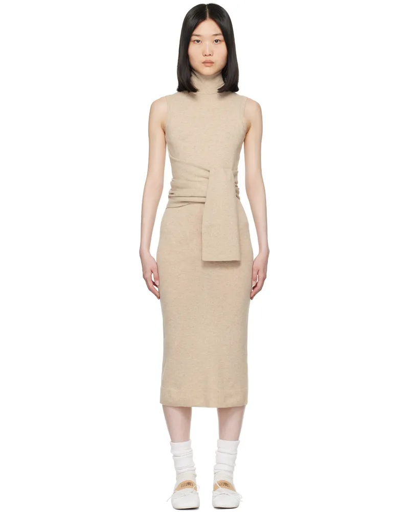 Maison Margiela Beige Belted Midi Dress 106