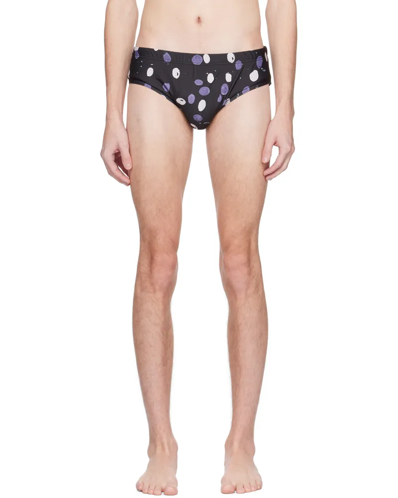 COMMAS Black Painted Polka Dot Swim Briefs Black