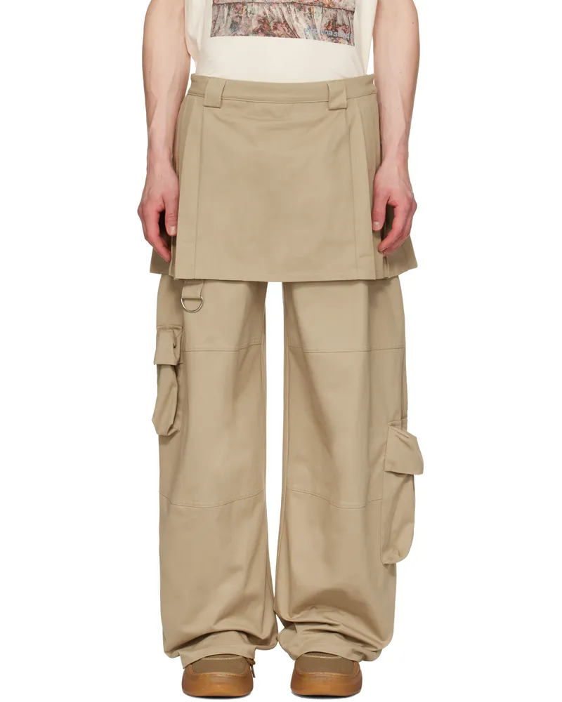 Collina Strada Khaki Lawn Skirt Cargo Pants Khaki