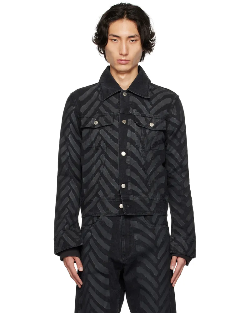 Kanghyuk Black Tire Waxed Denim Jacket Black