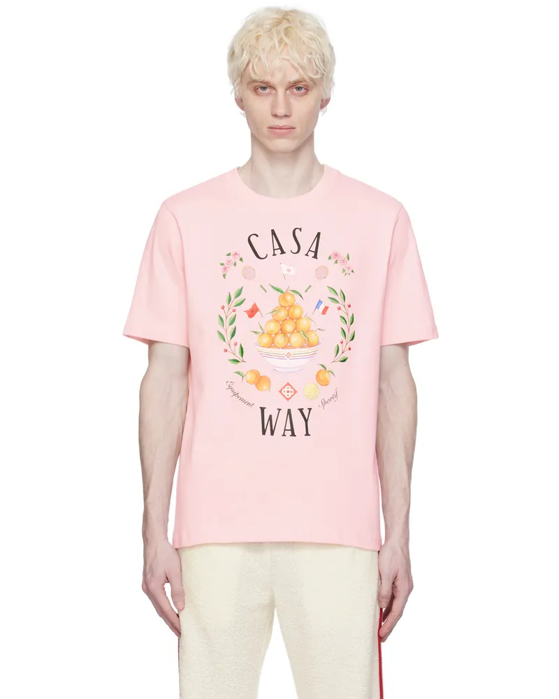 Casablanca Paris SSENSE Exclusive Pink 'Casa Way' T-Shirt Pink