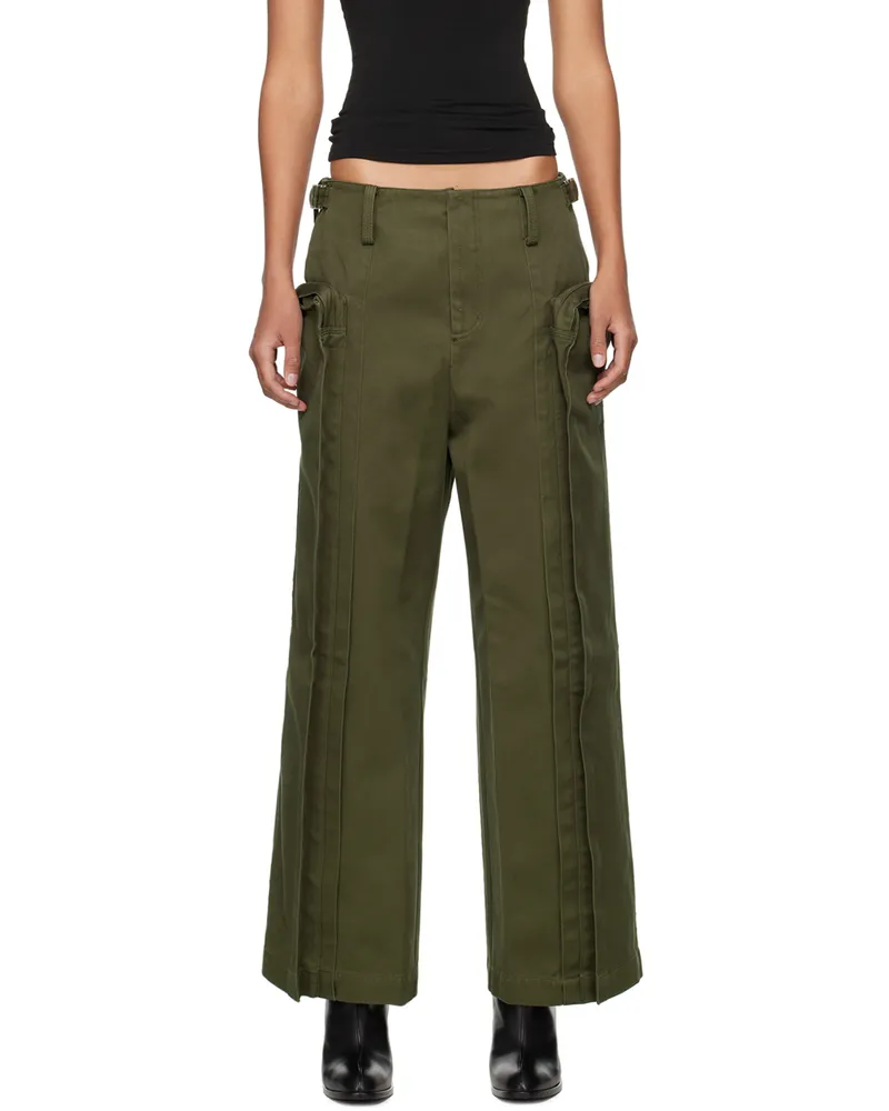 Fax Copy Express Khaki 'The Cargo' Trousers Olive