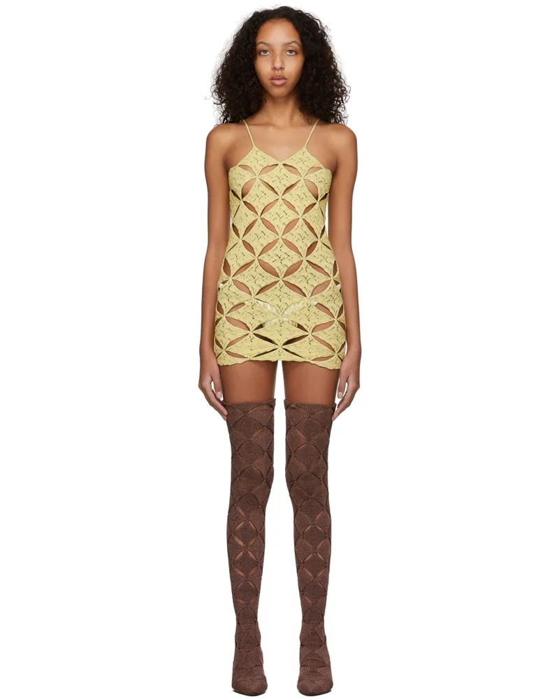 Isa Boulder SSENSE Exclusive Yellow Argyle Dress Yellow