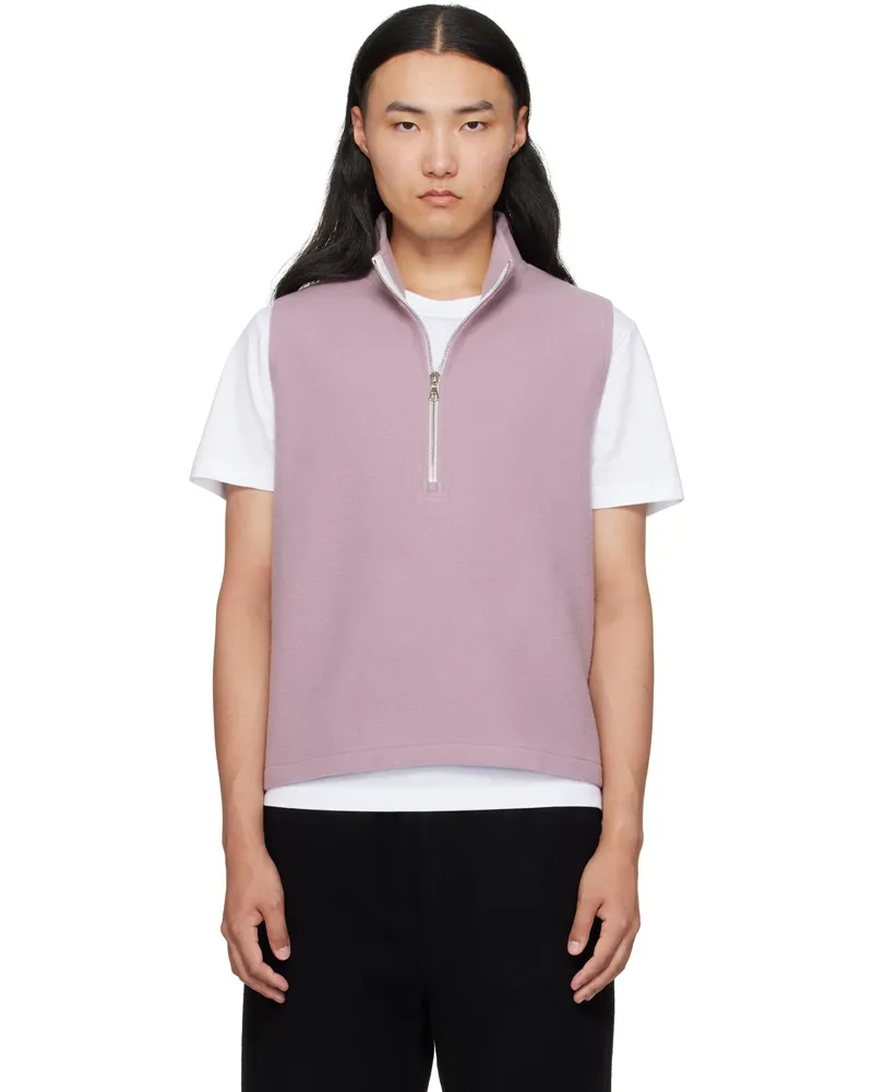 Rier Pink Fleece City Sweater Vest Myrte