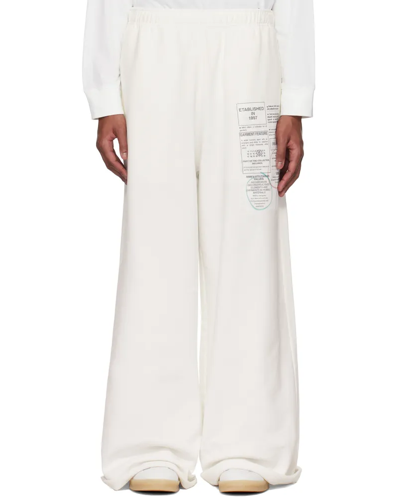 Maison Margiela White Newspaper Print Sweatpants 101