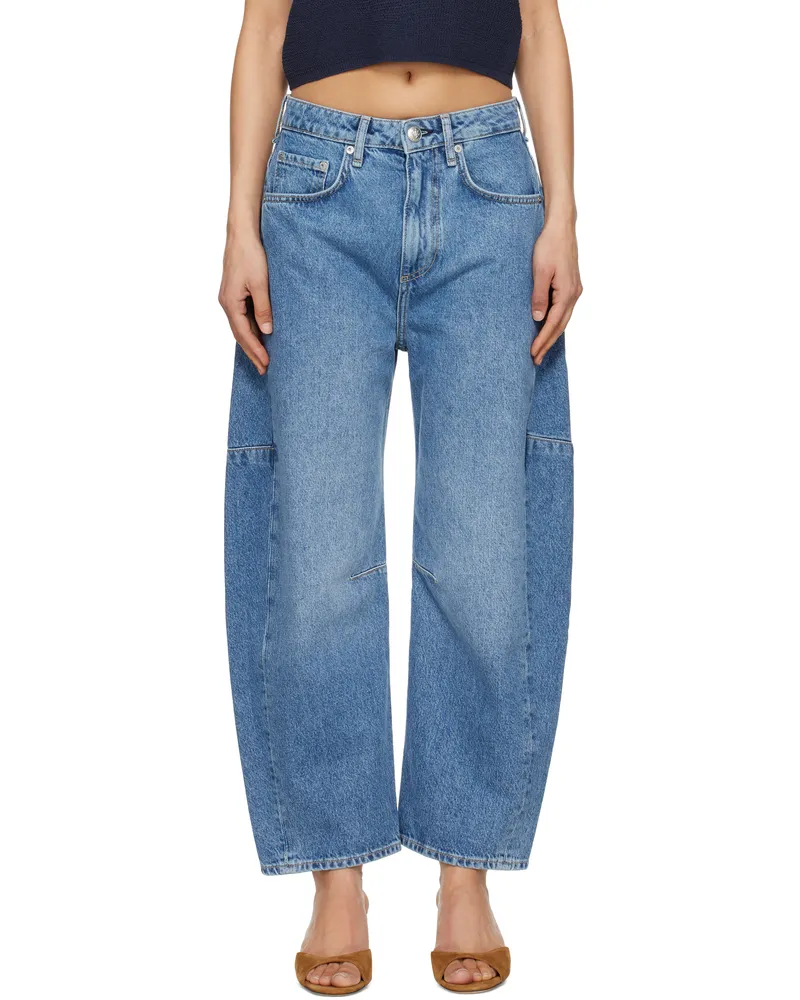 Rag & Bone Blue Charlie Ankle-Length Barrel Jeans Accord