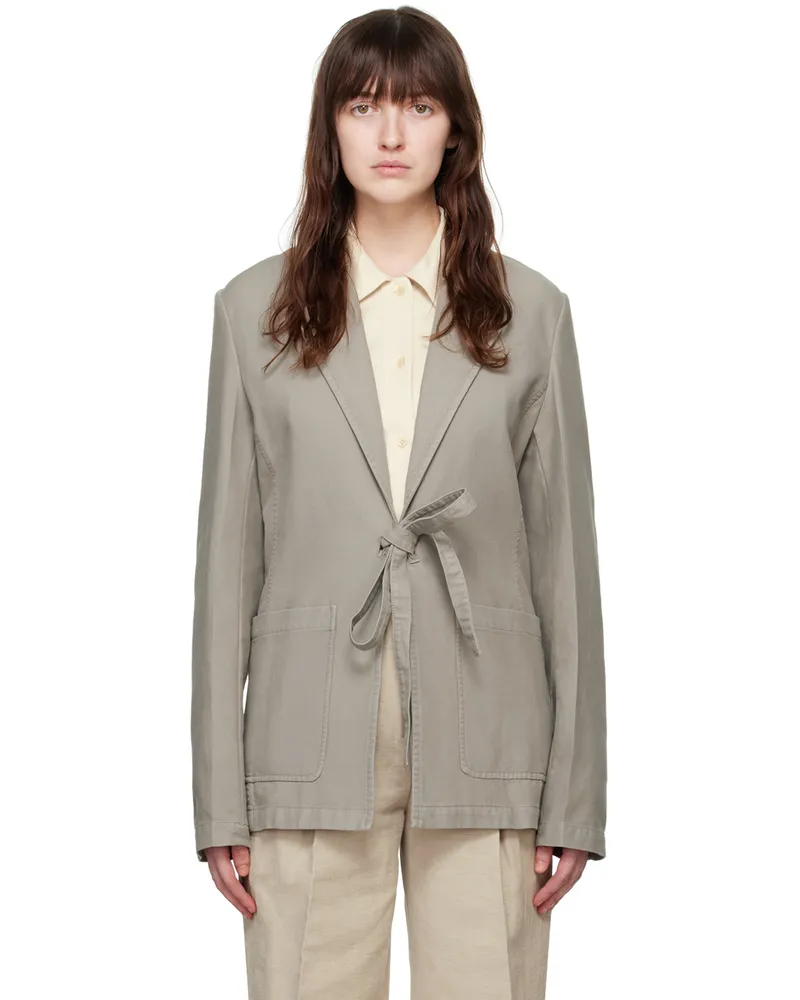 Totême Gray Garment-Dyed Blazer 186
