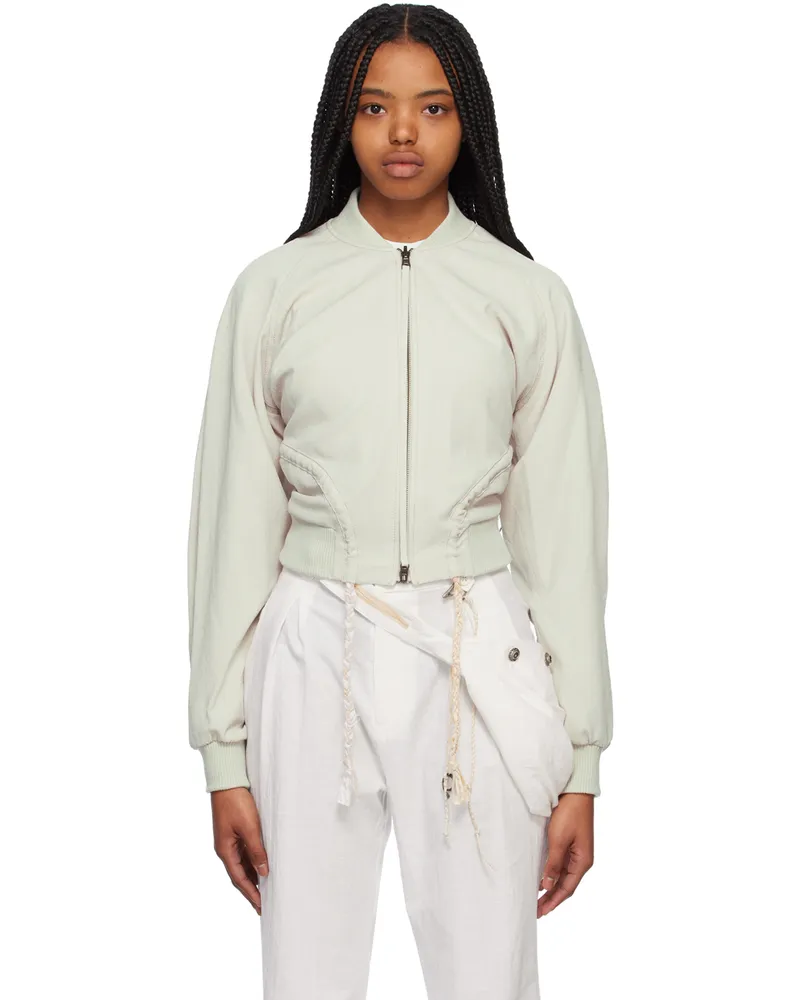 Hyein Seo Beige Reversible Bomber Jacket Light