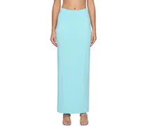 Blue Straight Line Maxi Skirt